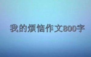 我的烦恼作文800字初一优秀作文（12篇）