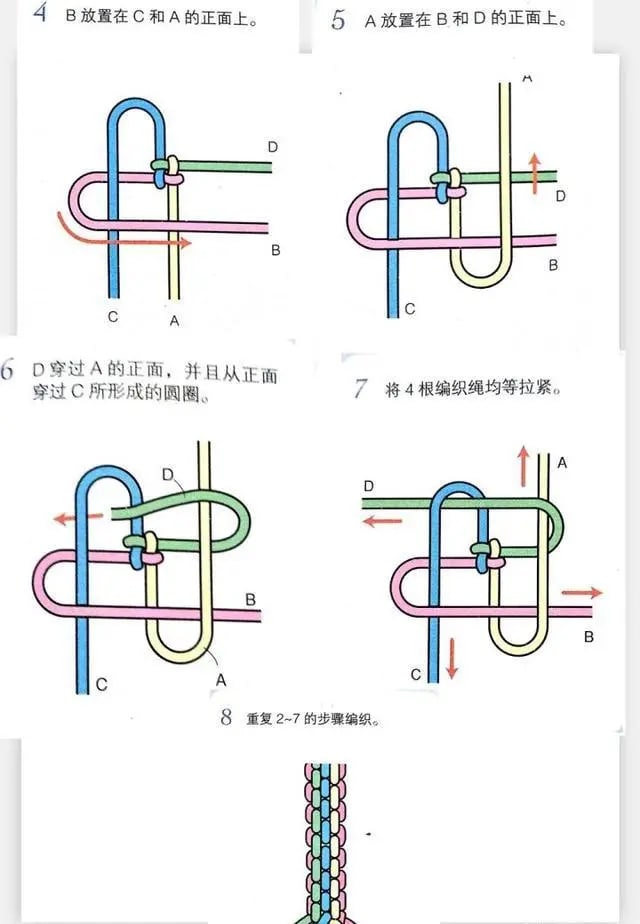 中国结之方形玉米结的编法图解