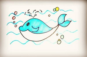 海洋生物鲸鱼简笔画步骤图片
