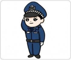 人民警察简笔画教程图片