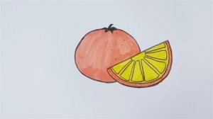 水果一只橙子简笔画步骤图片