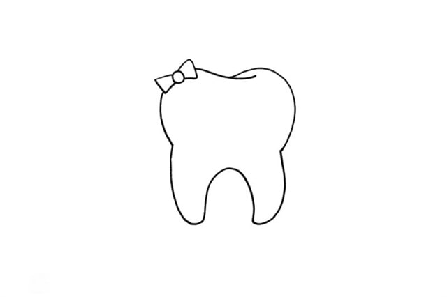 卡通可爱的牙齿简笔画教程图片