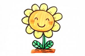 可爱的向日葵简笔画步骤图片