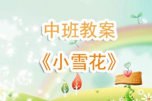 幼儿园中班教案《小雪花》含反思