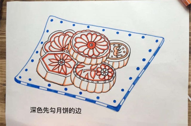 中秋节月饼简笔画怎么画