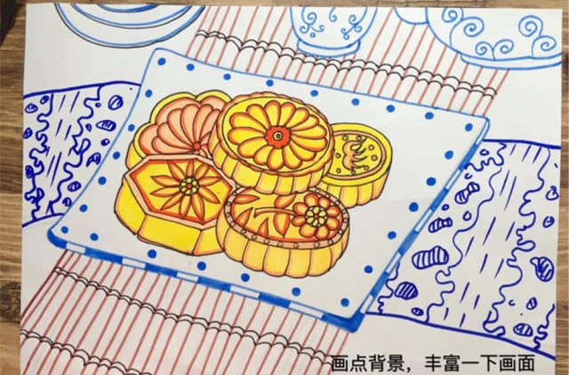 中秋节月饼简笔画怎么画