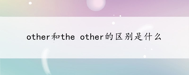 other和the other的区别是什么