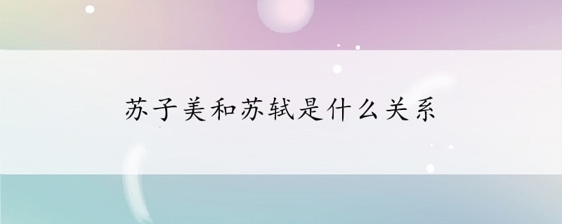 苏子美和苏轼是什么关系