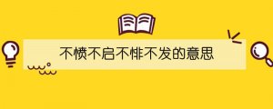 不愤不启不悱不发的意思