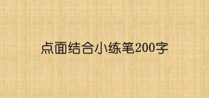 点面结合小练笔200字