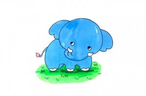 可爱的大象简笔画画法步骤