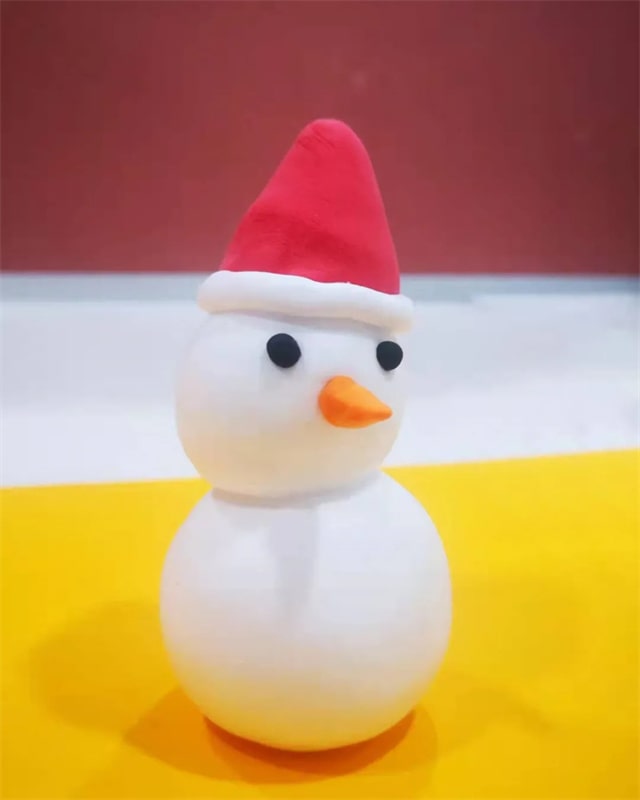 雪人彩泥手工制作教程