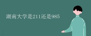 湖南大学是985还是211