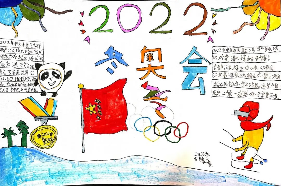 2022年北京冬奥会手抄报绘画图片