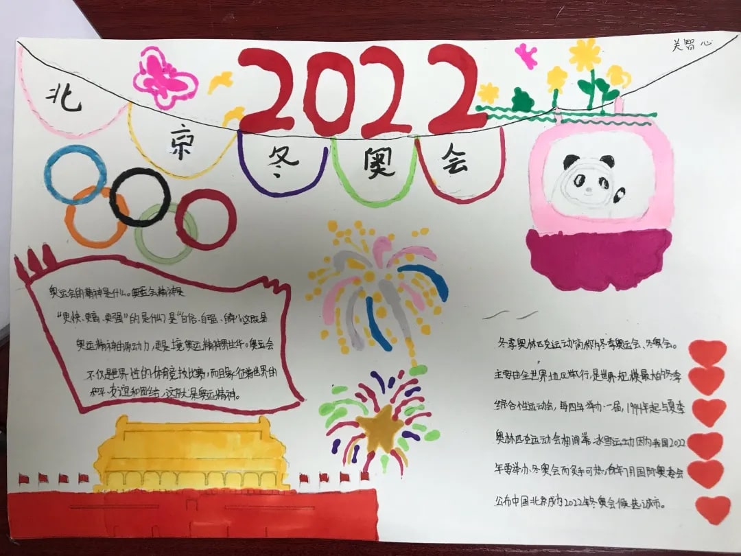 2022年北京冬奥会手抄报绘画图片