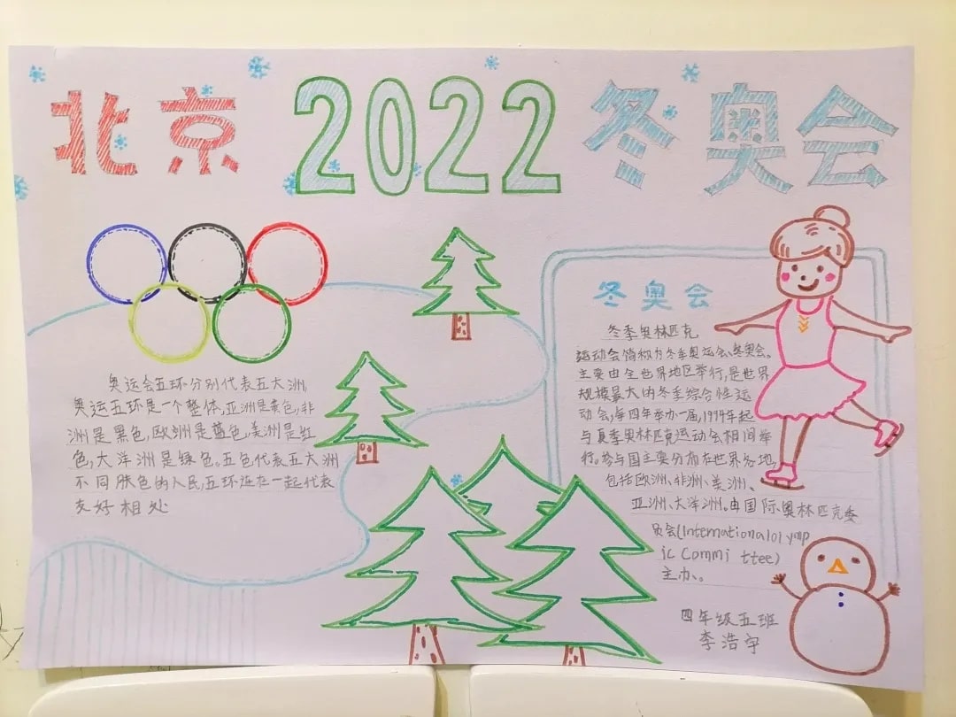 2022年北京冬奥会手抄报绘画图片