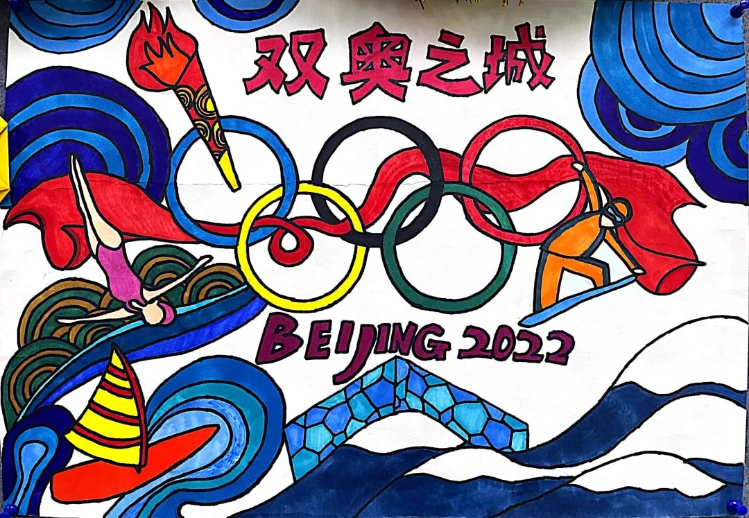 2022年北京冬奥会手抄报绘画图片