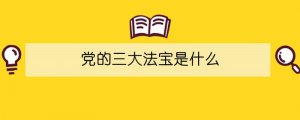 党的三大法宝是什么