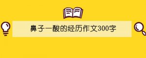 鼻子一酸的经历作文300字