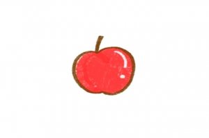 水果苹果简笔画简单图片