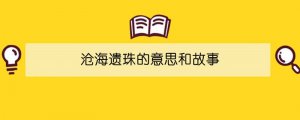 沧海遗珠的意思和故事