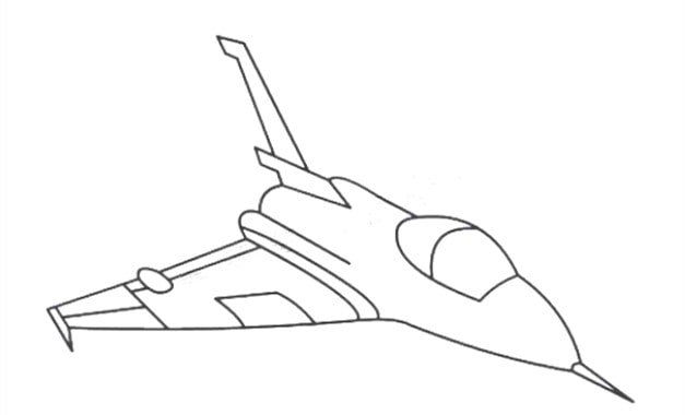 卡通战斗机简笔画教程图片