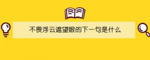 不畏浮云遮望眼的下一句是什么