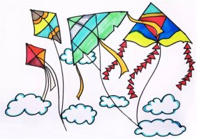 天上的风筝儿童简笔画怎么画