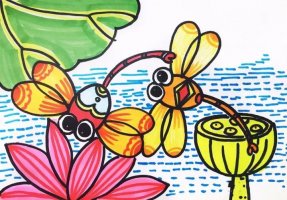 两只小蜻蜓儿童简笔画图片