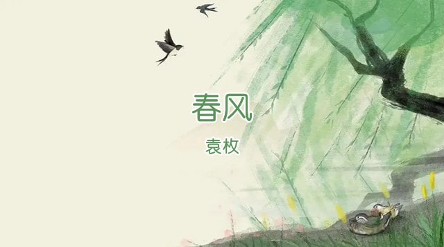 袁枚春风古诗带拼音版