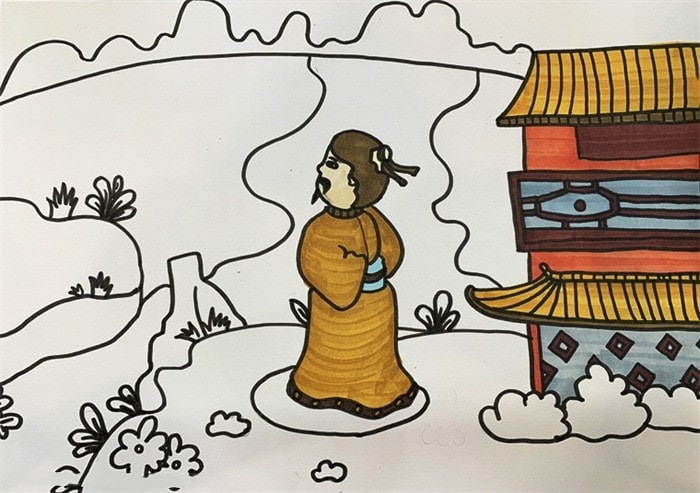 登幽州台歌古诗配画